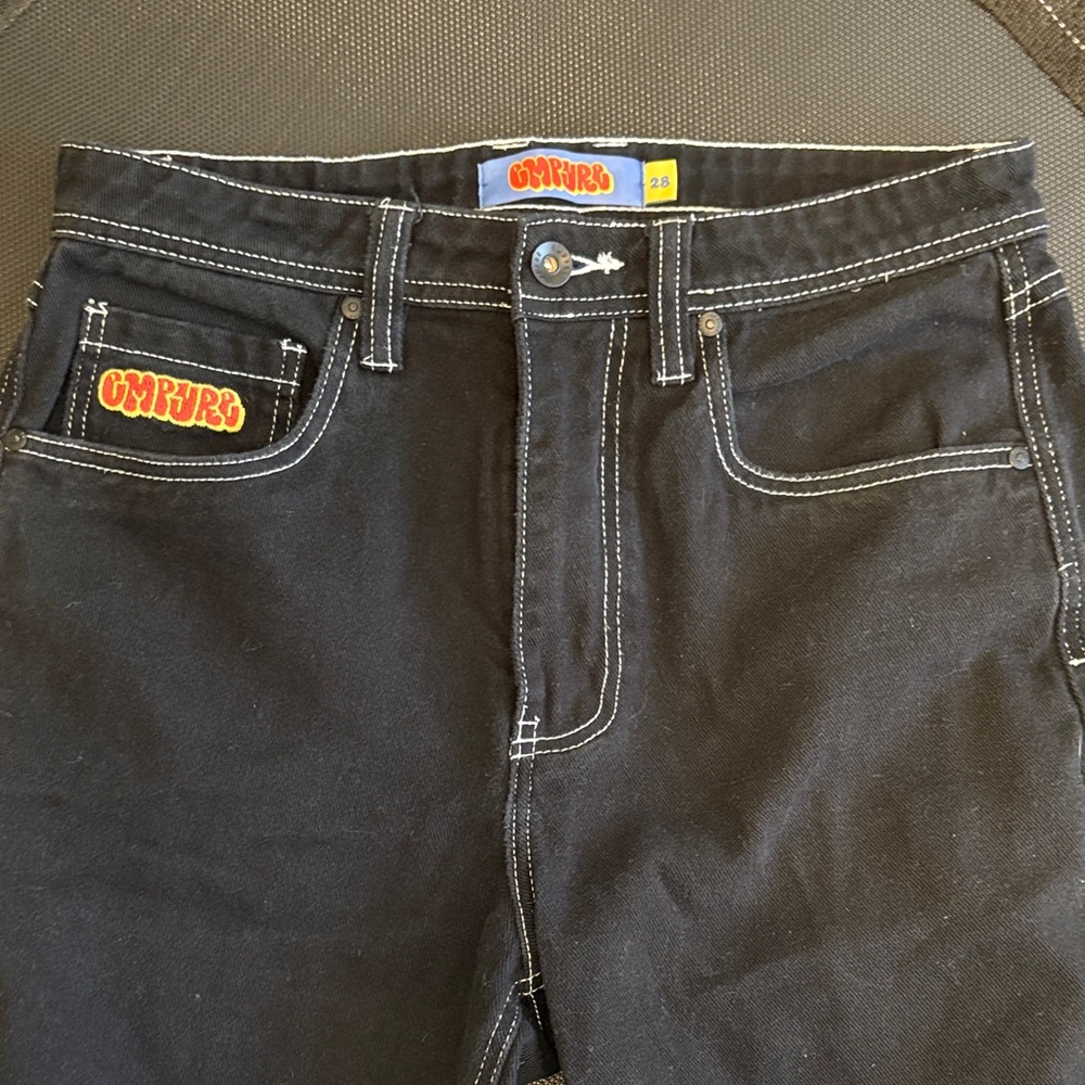 Empyre Black Jeans with White Contrast Stitching